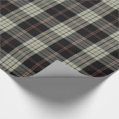 Zwart Tan Ecru Rood Tartan Plaid Cadeaupapier (Hoek)