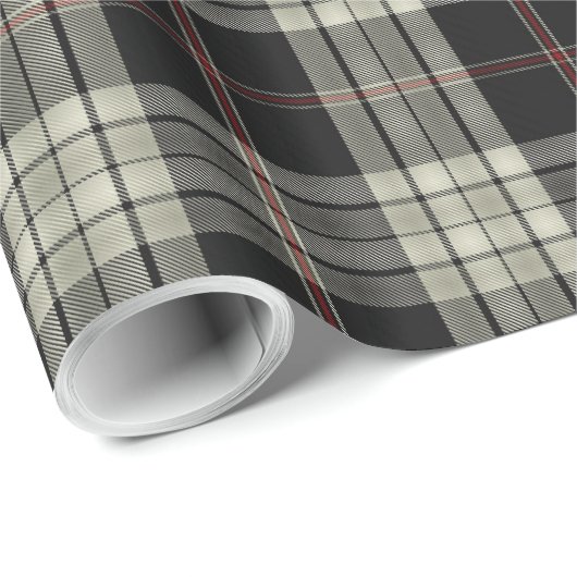 Zwart Tan Ecru Rood Tartan Plaid Cadeaupapier (Rol Hoek)