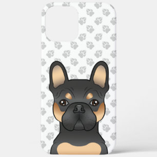 Zwart & Tan Franse Bulldog / Franse Cartoonhond Case-Mate iPhone Case