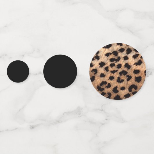 Zwart & Tan Leopard Cheetah Animal Print Confetti (Achterkanten)