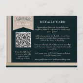 Zwart Tan QR Code Bruiloft Kaart Invoegen (Voorkant)