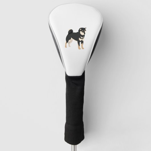 Zwart & Tan Shiba Inu Hond Eigenaar Lover Gift Golfheadcover (Voorkant)