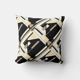 Zwart Tan White Cream Diagonaal geometrisch ontwer Kussen