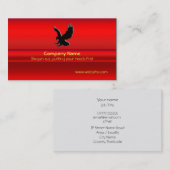 Zwart tandprop op rood chrome-look visitekaartje (Voorkant / Achterkant)