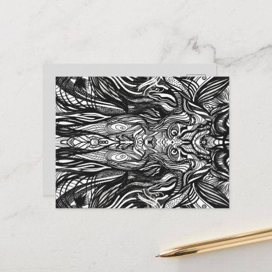 Zwart tandvlees briefkaart (Voorkant / Achterkant in situ)