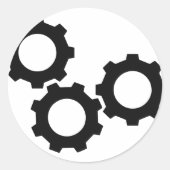 zwart tandwiel tandwiel ronde sticker (Voorkant)