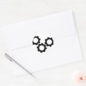 zwart tandwiel tandwiel ronde sticker (Envelop)