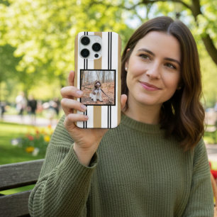 Zwart Tannestreepjes Huisdier Foto iPhone 16 Pro Hoesje