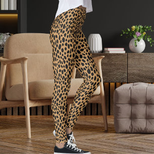 Zwart Tannig En Bruin Safari Luipaard Huidpatroon Leggings