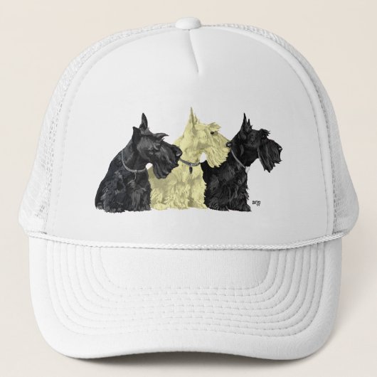 Zwart & Tarwe Schotse Terriërs Trucker Pet (Voorkant)