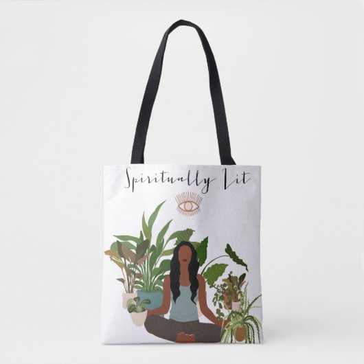 Zwart Tas voor damemeditatie (Voorkant)