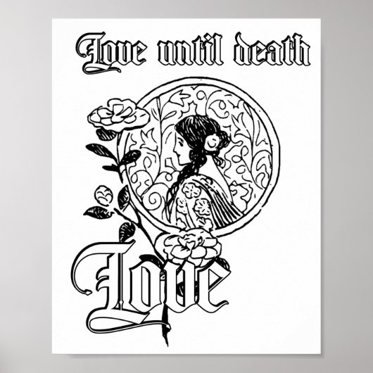  zwart tattoo met tekstvak LOVE Poster (Voorkant)