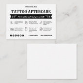 Zwart Tattoo Nazorg Kaart Sjabloon met Icon Visitekaartje (Voorkant / Achterkant)