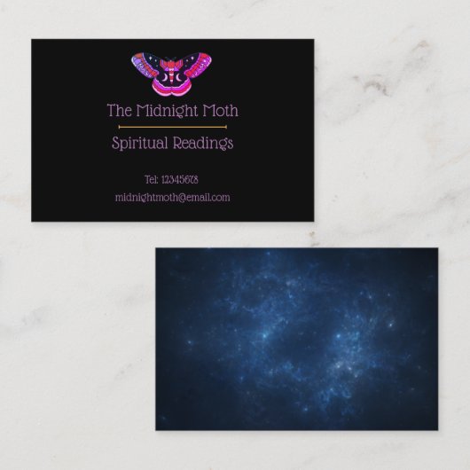 Zwart  Tattoo Stijlvol Visitekaartje voor motkunst (Voorkant / Achterkant)