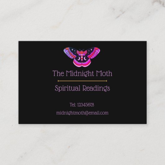 Zwart  Tattoo Stijlvol Visitekaartje voor motkunst (Voorkant)