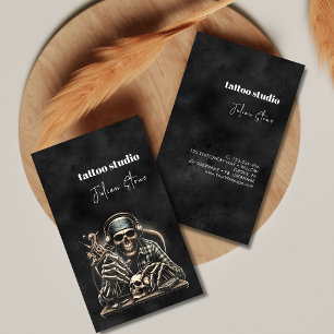 Zwart tattoo studio visitekaartje