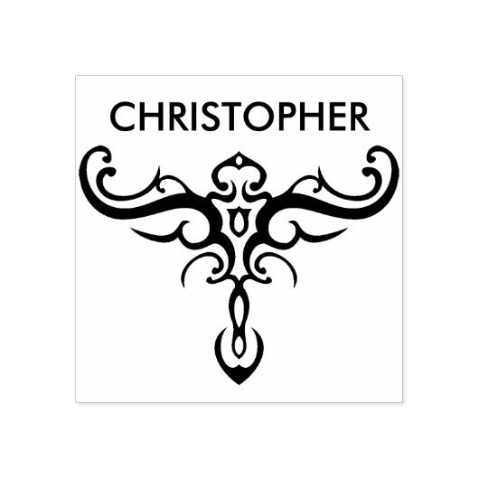 ZWART TATTOO TRIBAL 3 + uw backgr. & ideeën Rubberstempel (Afrduk)