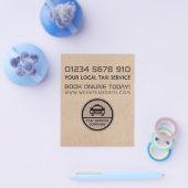 Zwart Taxi Cab-logo, Kraftpapier-effect prijstabel Flyer (Enkel)