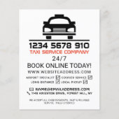 Zwart Taxi Logo, Taxibedrijf met Prijslijst Flyer (Voorkant)