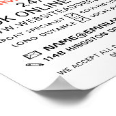 Zwart Taxicabine Logo, Taxicabine Firm Adverteren Poster (Hoek)