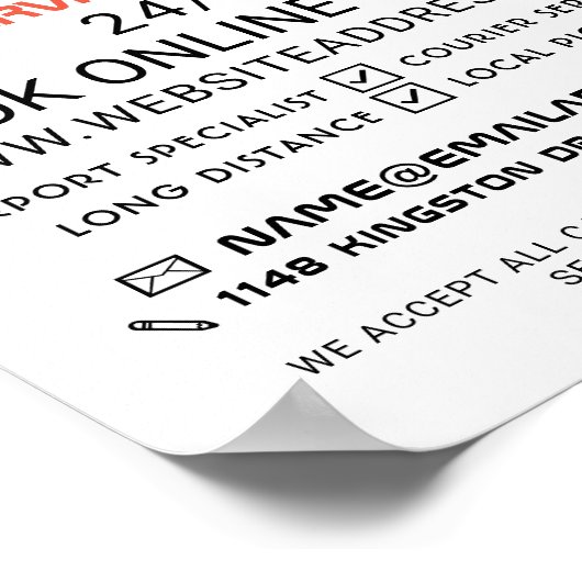 Zwart Taxicabine Logo, Taxicabine Firm Adverteren Poster (Hoek)