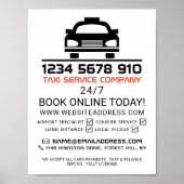 Zwart Taxicabine Logo, Taxicabine Firm Adverteren Poster (Voorkant)