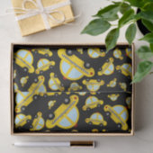 Zwart taxipatroon tissuepapier (Geschenk)