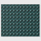 Zwart & Teal Abstract Inpakpapier (Vlak)