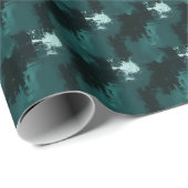 Zwart & Teal Abstract Inpakpapier (Rol Hoek)