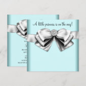 Zwart Teal Blauw Prinses Babyshower Kaart (Voorkant / Achterkant)