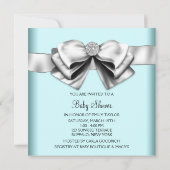 Zwart Teal Blauw Prinses Babyshower Kaart (Achterkant)