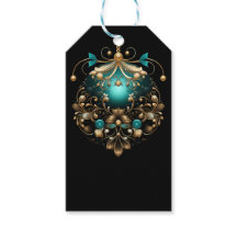 ZWART TEAL & GOUD KERSTORNAMENT