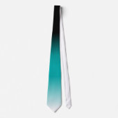 Zwart Teal Wit Ombre Stropdas (Voorkant)