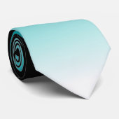 Zwart Teal Wit Ombre Stropdas (Opgerold)