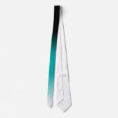 Zwart Teal Wit Ombre Stropdas (Achterkant)