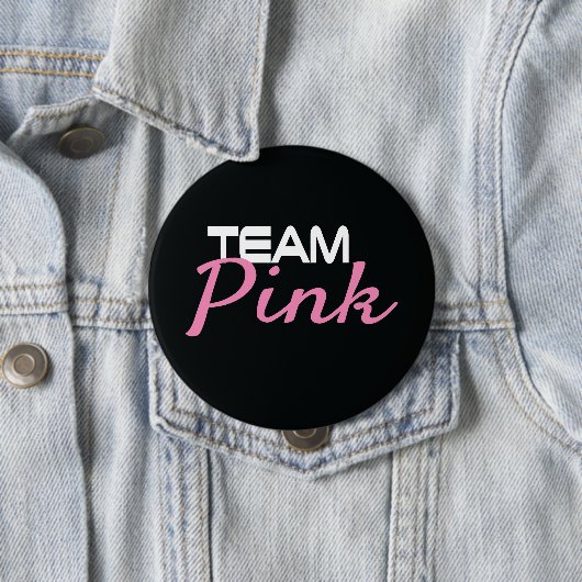 Zwart team Roze geslacht onthullen Button (In situ)