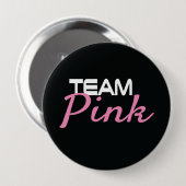 Zwart team Roze geslacht onthullen Button (Voorkant /achterkant)