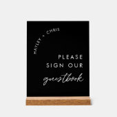 Zwart teken ons gastenboek bruiloft acryl teken acryl bord (Voorkant)