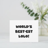 Zwart Tekst Best-est Lolo T-shirts en geschenken Briefkaart (Staand voorkant)