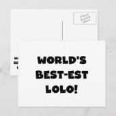 Zwart Tekst Best-est Lolo T-shirts en geschenken Briefkaart (Voorkant / Achterkant)