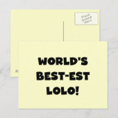 Zwart Tekst Best-est Lolo T-shirts en geschenken Briefkaart (Voorkant / Achterkant)