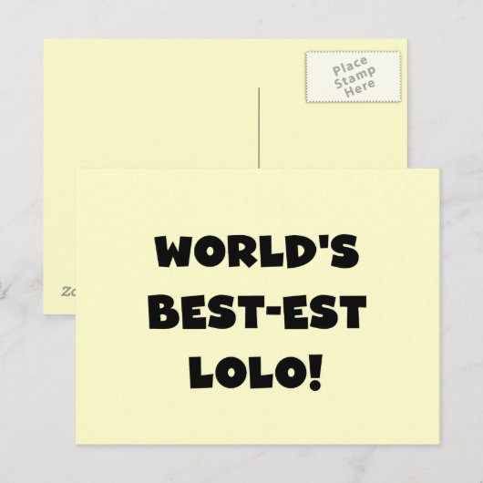 Zwart Tekst Best-est Lolo T-shirts en geschenken Briefkaart (Voorkant / Achterkant)