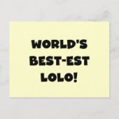 Zwart Tekst Best-est Lolo T-shirts en geschenken Briefkaart (Voorkant)