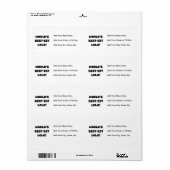 Zwart Tekst Best-est Lolo T-shirts en geschenken Etiket (Full Sheet)