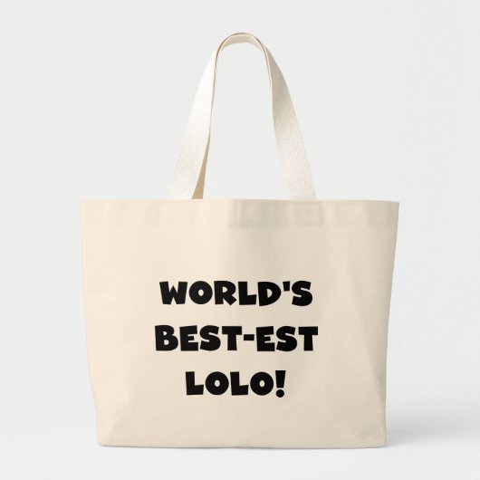 Zwart Tekst Best-est Lolo T-shirts en geschenken Grote Tote Bag (Voorkant)