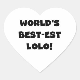 Zwart Tekst Best-est Lolo T-shirts en geschenken Hart Sticker