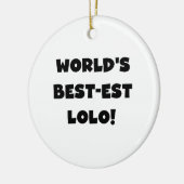 Zwart Tekst Best-est Lolo T-shirts en geschenken Keramisch Ornament (Links)