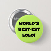 Zwart Tekst Best-est Lolo T-shirts en geschenken Ronde Button 5,7 Cm (Voorkant /achterkant)