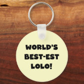 Zwart Tekst Best-est Lolo T-shirts en geschenken Sleutelhanger (Voorkant)
