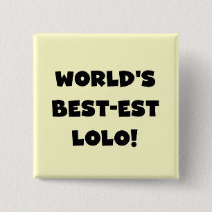Zwart Tekst Best-est Lolo T-shirts en geschenken Vierkante Button 5,1 Cm